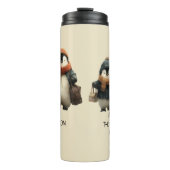 Winter Penguin Family Personalized Design Thermosbecher (Vorderseite)