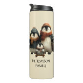 Winter Penguin Family Personalized Design Thermosbecher (Nach rechts gedreht)
