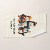 Winter Penguin Family with Snowman Badhandtuch Set (Handtuch)