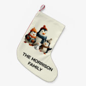 Winter Penguin Family with Snowman Kleiner Weihnachtsstrumpf (Vorderansicht (hängend))