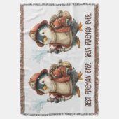 Winter Penguin Firefighter Ping Pong Paddle Decke (Vorderseite Vertikal)