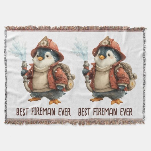 Winter Penguin Firefighter Ping Pong Paddle Decke (Vorderseite)