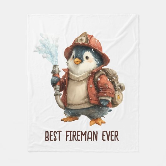 Winter Penguin Firefighter Ping Pong Paddle Fleecedecke (Vorderseite)