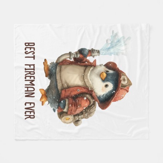 Winter Penguin Firefighter Ping Pong Paddle Fleecedecke (Vorderseite (Horizontal))