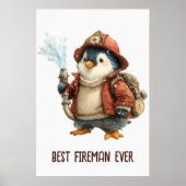 Winter Penguin Firefighter Ping Pong Paddle Poster (Vorne)