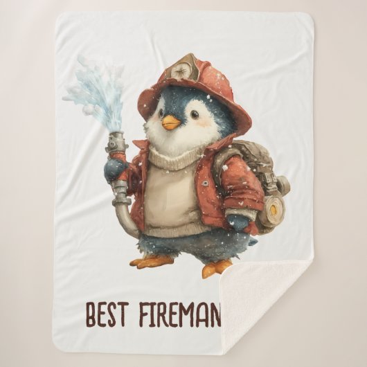Winter Penguin Firefighter Ping Pong Paddle Sherpadecke (Vorderseite)