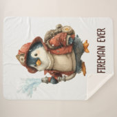 Winter Penguin Firefighter Ping Pong Paddle Sherpadecke (Vorderseite (Horizontal))