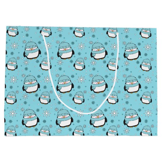 Winter Penguin Geschenktasche (groß) Große Geschenktüte (Rückseite)