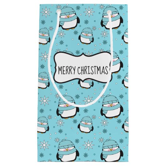 Winter Penguin Geschenktasche (klein) Kleine Geschenktüte (Vorderseite)