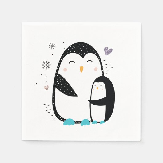 Winter Penguin Napkins Serviette (Vorderseite)