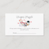Winter Penguin Snowman Diaper Raffle Baby Shower Begleitkarte (Vorderseite)
