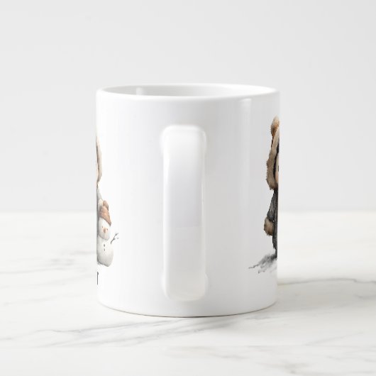 Winter Penguin with Snowman Design Jumbo-Tasse (Rückseite)