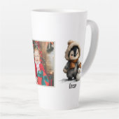 Winter Penguin with Snowman Design Milchtasse (Rechte Ecke)