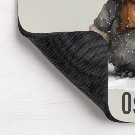 Winter Penguin with Snowman Design Mousepad (Ecke)
