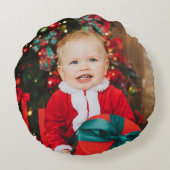 Winter Penguin with Snowman Design Rundes Kissen (Rückseite)