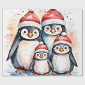 Winter Penguin Wonderland Wrap Geschenkpapier (Flach)