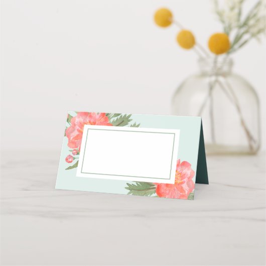 Winter Peony Platzkarte (Vorderseite)
