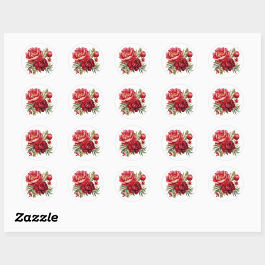 Winter Peony Stickers (Blatt)