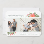 Winter Peony | Zwei Fotos Urlaub Feiertagskarte (Vorderseite)