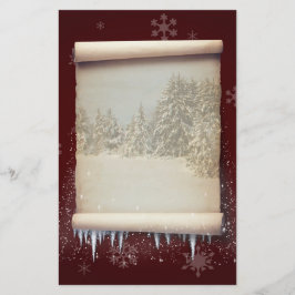 Winter-Pergament-Illustration Briefpapier