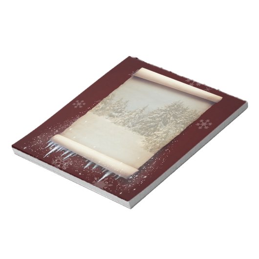 Winter-Pergament-Illustration Notizblock (Rotiert)