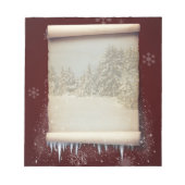 Winter-Pergament-Illustration Notizblock (Vorderseite)