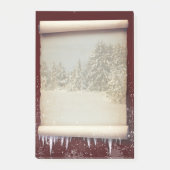 Winter-Pergament-Illustration Post-it Klebezettel (Vorderseite)