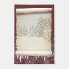 Winter-Pergament-Illustration Post-it Klebezettel