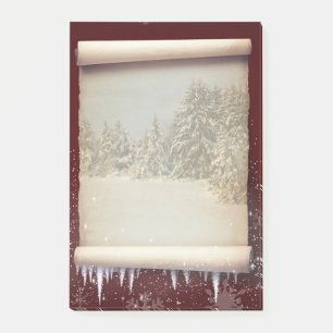 Winter-Pergament-Illustration Post-it Klebezettel