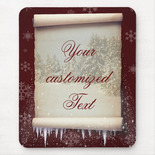 Winter-Pergamentillustration Mousepad (Vorne)