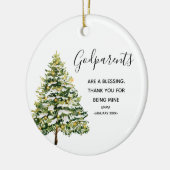 Winter Personalisierte Godeleltern Weihnachten Keramik Ornament (Links)