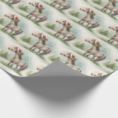 Winter-Pferd-Geschenkpapier mit Santa-Hut Geschenkpapier (Ecke)