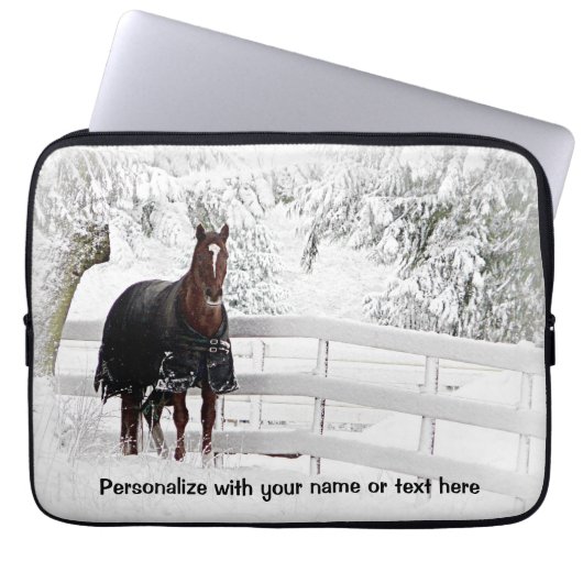 Winter-Pferd Laptopschutzhülle (Vorderseite)