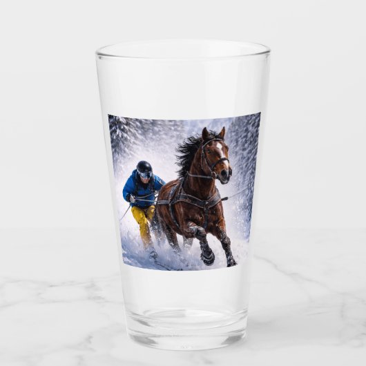 Winter-Pferd-Trinkgläser Glas (Vorderseite)