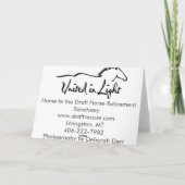 Winter-Pferde Feiertagskarte (Rückseite)