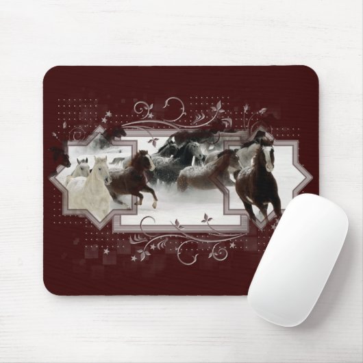 Winter-Pferde Mousepad (Mit Mouse)