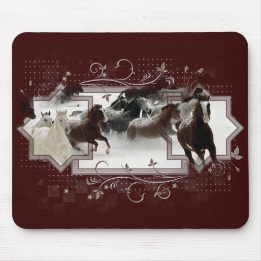Winter-Pferde Mousepad (Vorne)