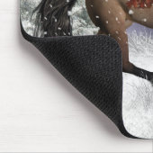 Winter-Pferdemausunterlage, Mäusematte - Mousepad (Ecke)