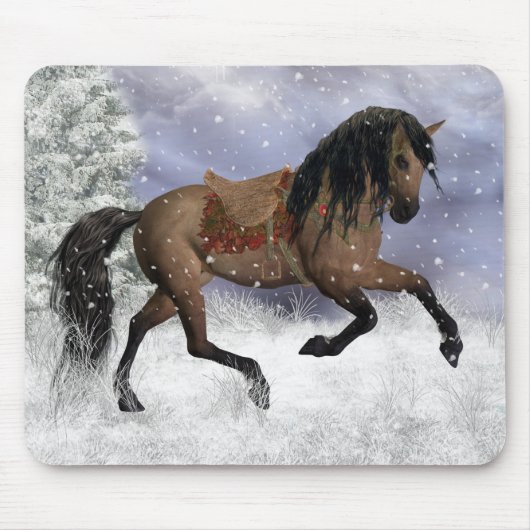 Winter-Pferdemausunterlage, Mäusematte - Mousepad (Vorne)