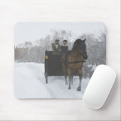 Winter-Pferdeschlitten-Fahrt Mousepad (Mit Mouse)
