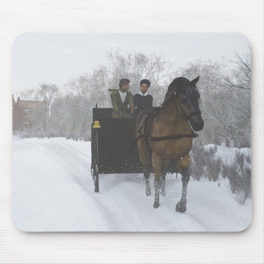 Winter-Pferdeschlitten-Fahrt Mousepad (Vorne)