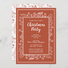 Winter Pflanze Weihnachtsfeier Hand gezogen Einladung