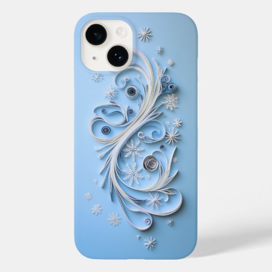 Winter Phone Case | Schneeflocken und Schleifen (Rückseite)
