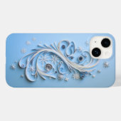 Winter Phone Case | Schneeflocken und Schleifen (Rückseite (Horizontal))