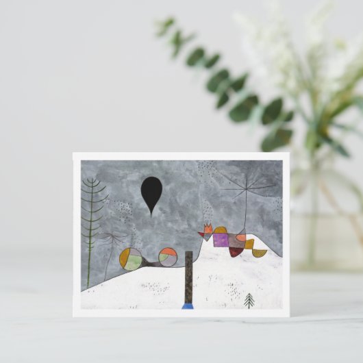 Winter Picture Landscape Paul Klee Postkarte (Stehend Vorderseite)
