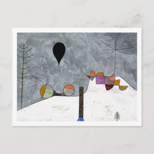 Winter Picture Landscape Paul Klee Postkarte (Vorderseite)