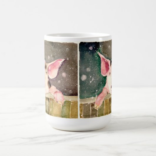 Winter Pig-Tasse Kaffeetasse (Mittel)