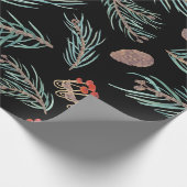 Winter Pine & Berries Botanisches Muster Geschenkpapier (Ecke)