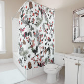 Winter Pine & Berry Bathroom Vorhang (Beispiel)