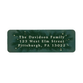 Winter Pine Bough Dark Green Rücksendeadressen-Auf